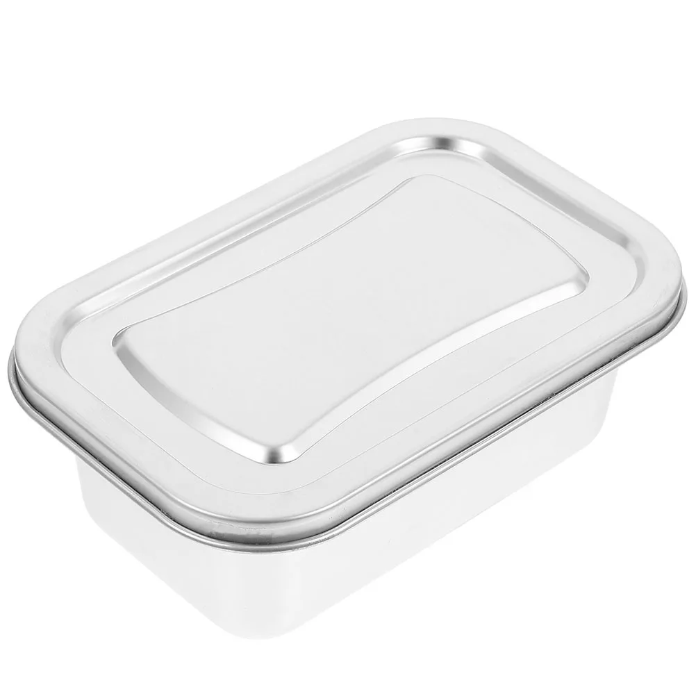 

1pcs Stainless Steel Ice Cream Box Container 304 Leakproof Dessert Containers Lids Freezer Bowls Reusable Food Pans Homemade