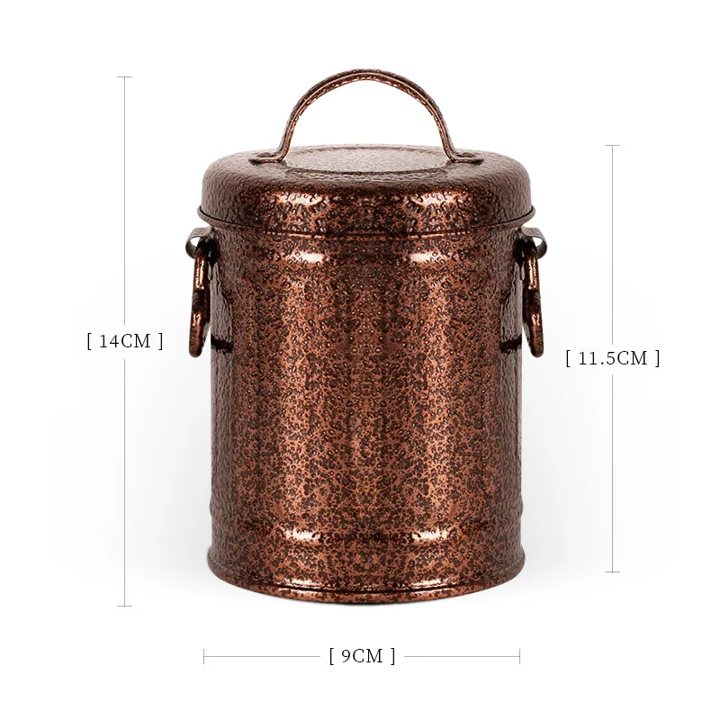 

Metal Ashtray Vintage Galvanized Iron Design With Lid Portable Small Ash Container For Indoor Outdoor Patio Office Home