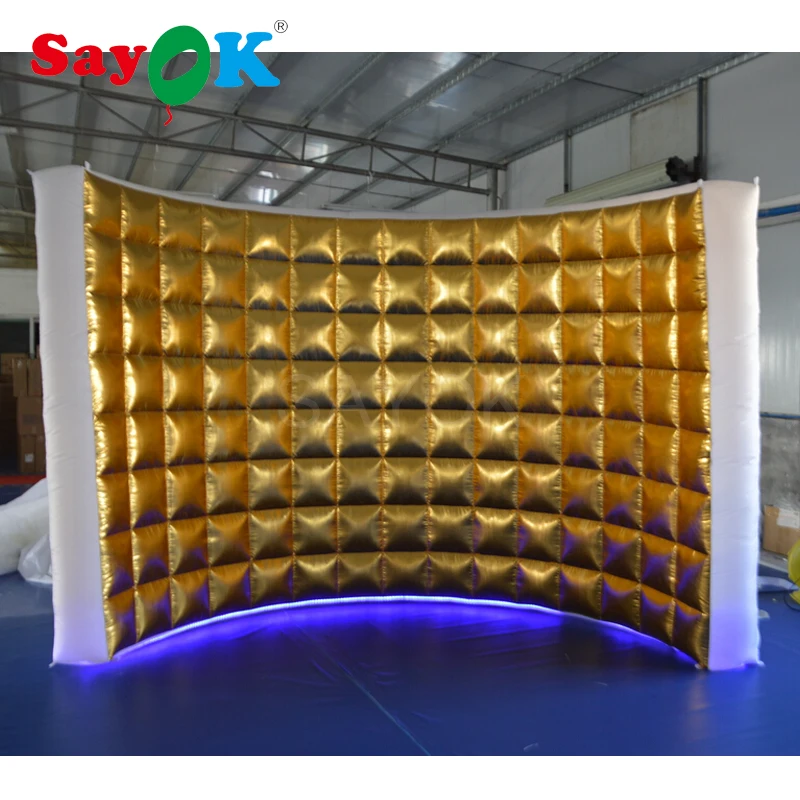 

Customized Inflatable Photo Booth Wall with Led Lights Giant Inflatable Photo Booth Props for Wedding Parties Stage Decoration