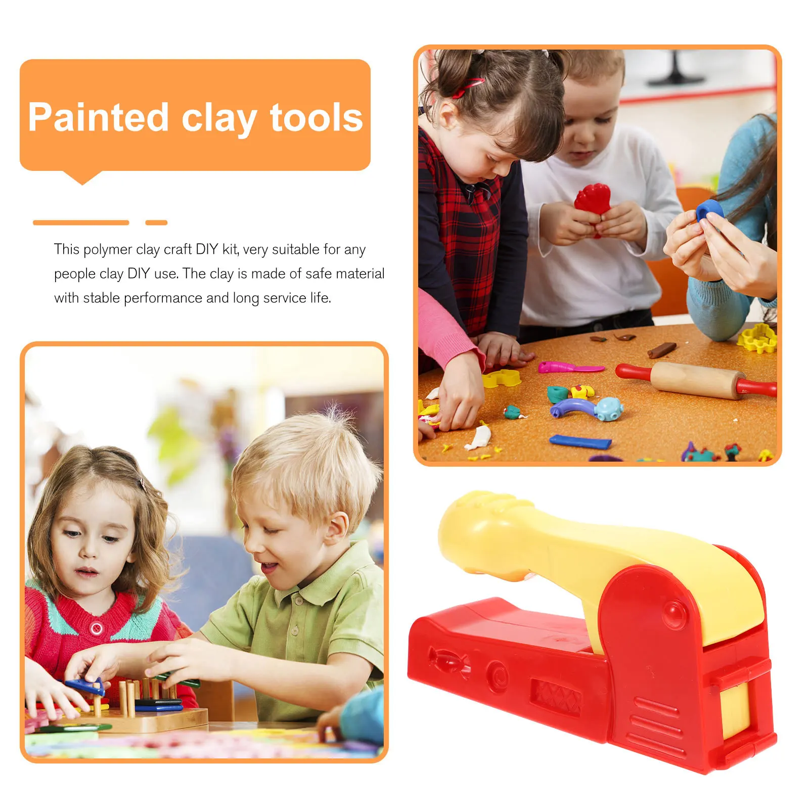 4Pcs Color Clay Tool Set Creative DIY Plastic Sand Mold Kit for Kids Beach Educational Fun DIY Educational Toys