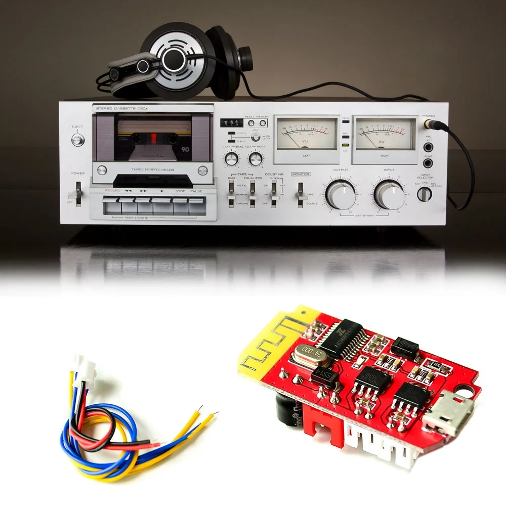 CT14 Micro-Type 4.2 Stereo Bluetooth Power Amplifier Board Module 3.7V 5VF 5W+5W Mini with Charging Port for Sound Box