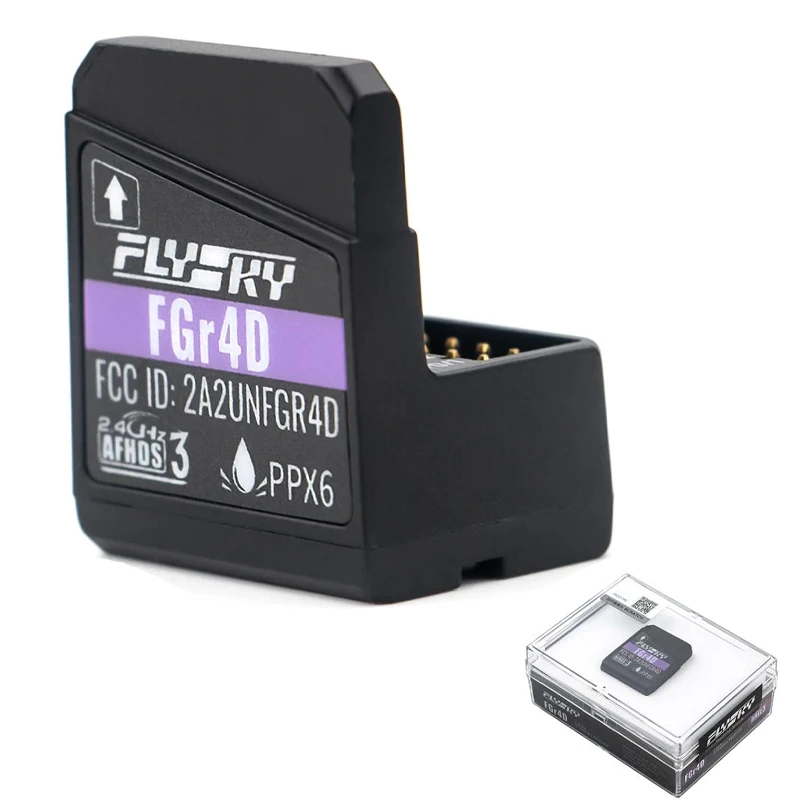 FlySky 4-channel Bidirectional Receiver FGR4D For RC Car Remote Control 4CH 2.4G Mini Receiver 3.5-8.4V Built-in Single