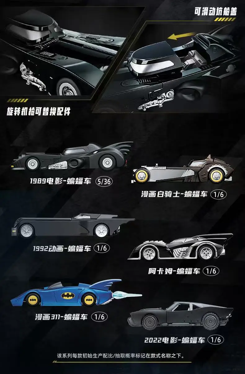 Neue BLOKEES Batmobile Blind Box DCBatman E02 The Dark Knight 1:64 Maßstab Auto DIY Montagemodell Spielzeug Film-Thema Sammlerstück Geschenk – Detail 23