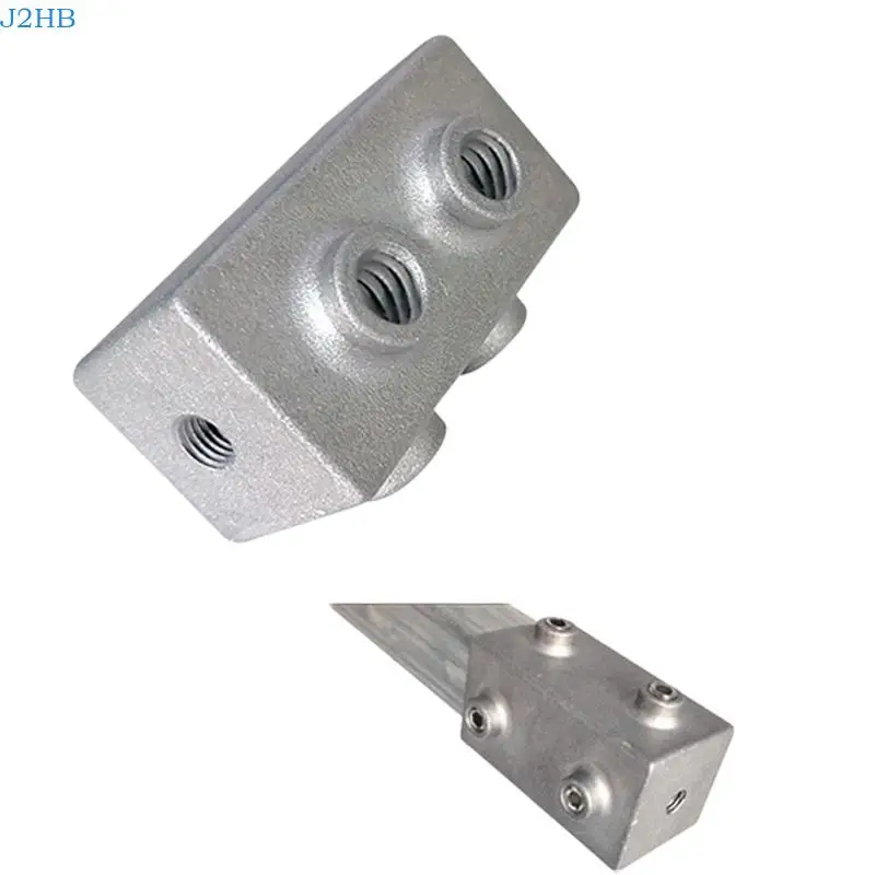 J2HB Square Tube Connector Connection Fastener Fixed Joint 3 Way Elbow Pipe Fitting
