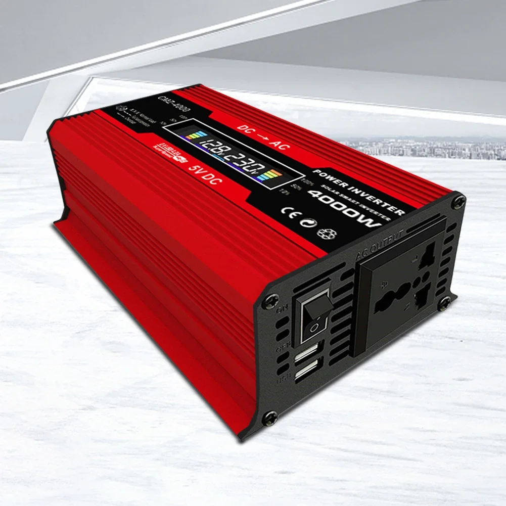 Solar Power System Car Inverter 18W Solar Panel Battery Charge Controller DC 12V To 110V/220V Car Charge Converter LCD Display