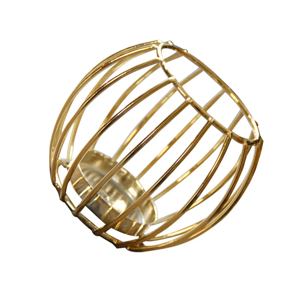 

Golden Iron Arab Style Holder Luxury Desktop Candlestick Table Decor Stand Home Ornament Arab Style Candlestick