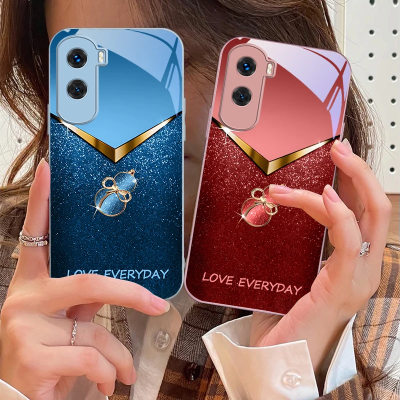 

V-shaped Lucky Gourd For Honor 200 90 8X 9X Pro Lite P50 P40 Nova 10 11i P60 Magic4 6 Mate 20 50 Tempered Glass Phone Case