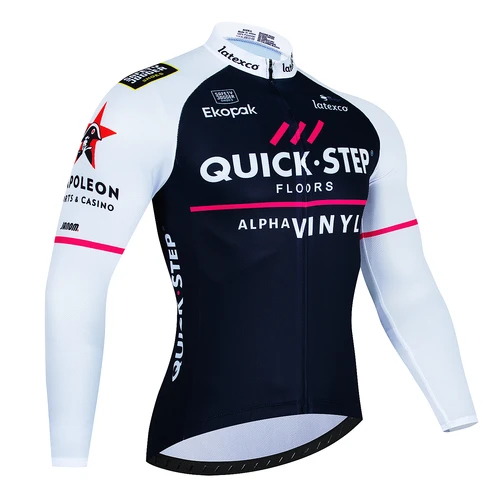 Imagen 1 del producto Ropa de ciclismo Quick Step 2024 para primavera y otoño, camiseta de manga larga para bicicleta de montaña para hombre, ropa de equipo para bicicleta, ropa de verano para exteriores Q