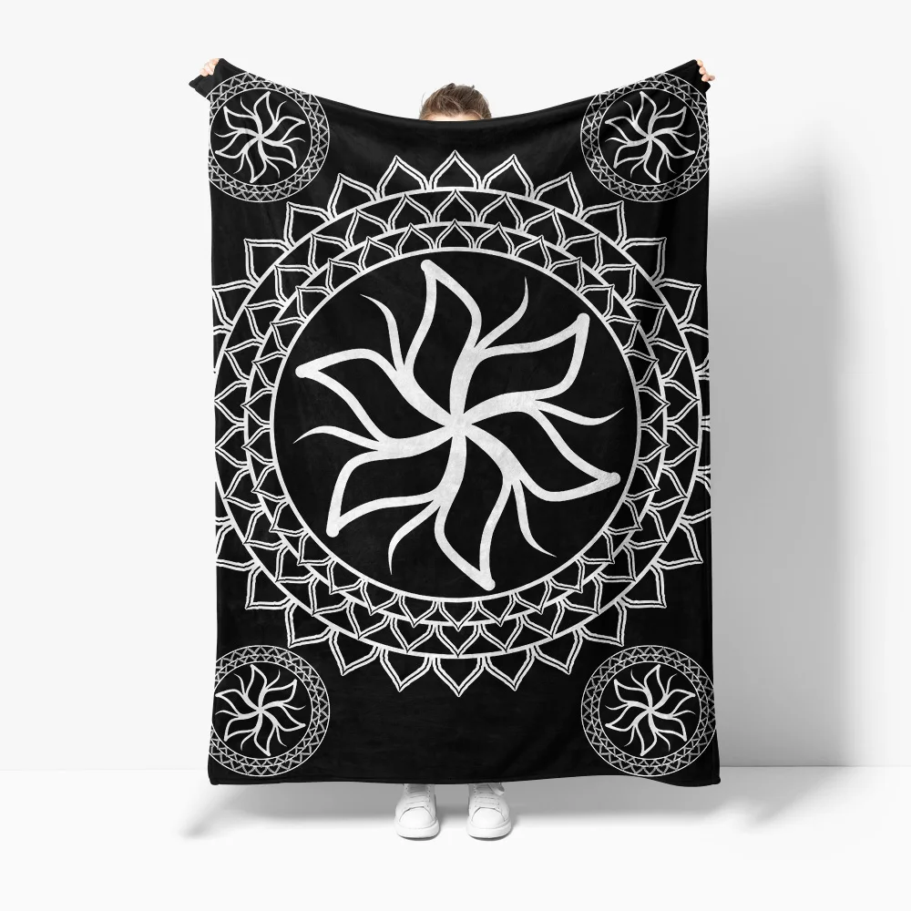 

Boho Mandala Print Fleece Blanket Geometric Pattern Throw Blanket Bed Sofa Decorative Throw Cover Gift