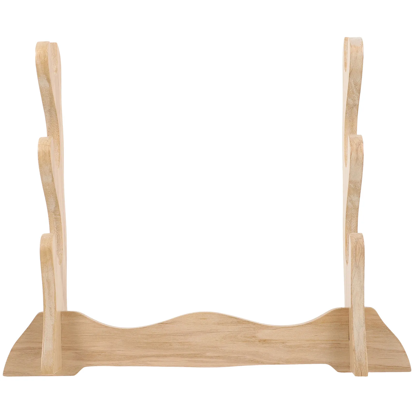 Wooden Stand 3-Tier Desktop Wall Mounted Swords Display Rack for Living Room Bedroom Game Room Decorative Bracket