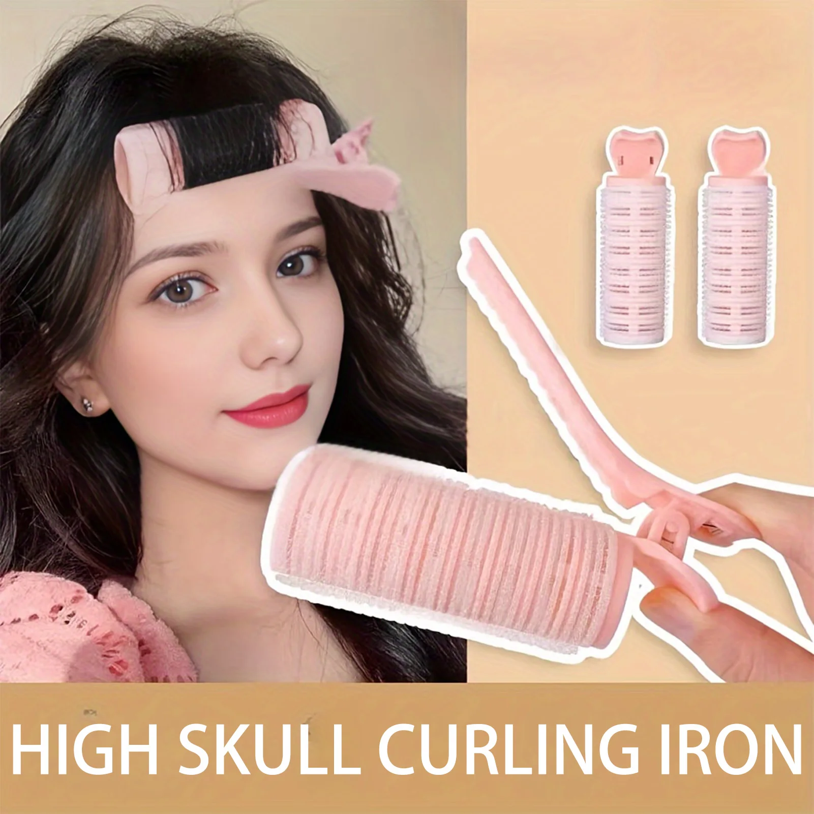 1/2pcs Fluffy Hair Roller Bangs Self Grip Traceless overnight heatless curler No Hair Damage Cranium Hair Roots hair Clip