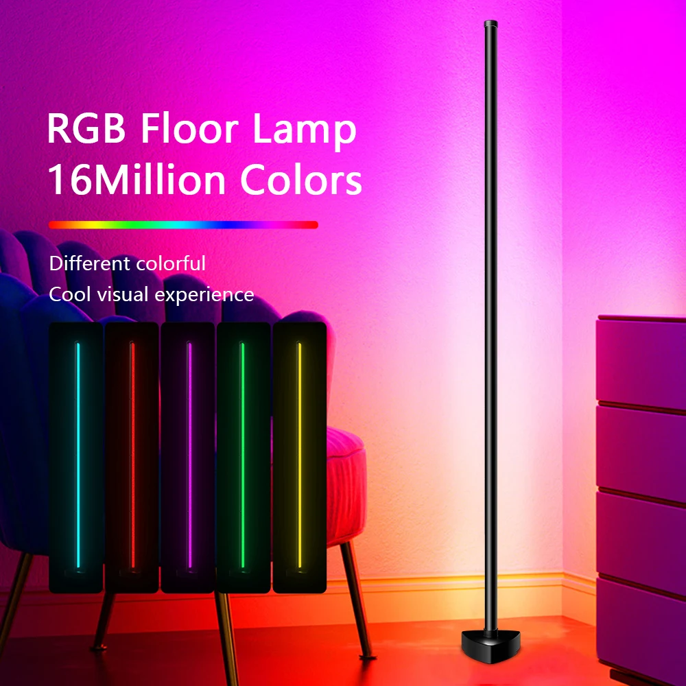 RGB Corner Floor Lamp Dimmable Smart APP Control Standing Lamps for Bedroom Nordic Home Christmas Decor Living room Lighting.