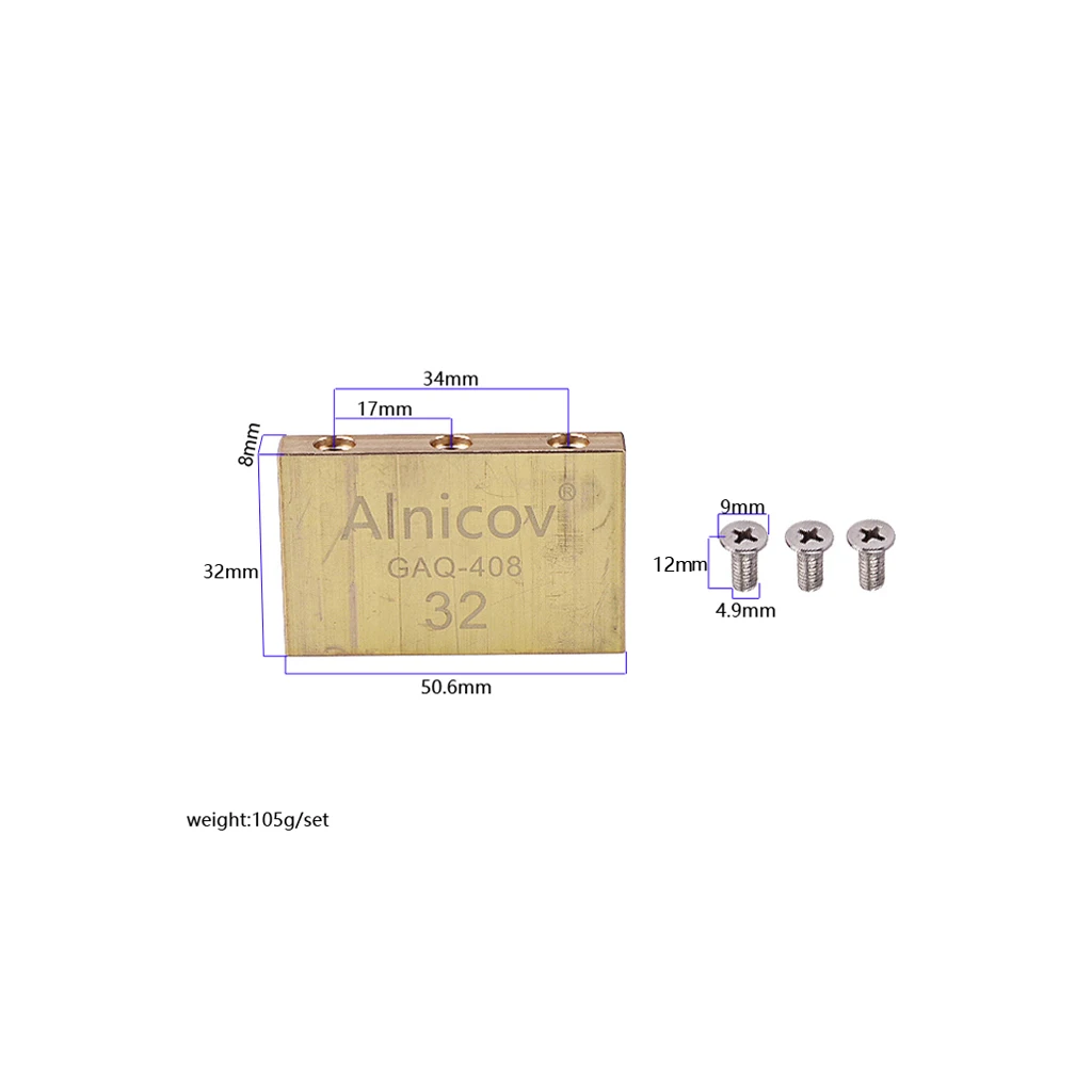 1 Piece Original Genuine Electric Guitar Brass Block For FR Tremolo System Bridge Tremolo System Bridge Brass Block