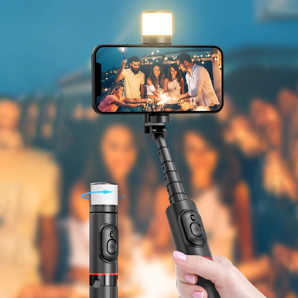 Q12S Selfie Stick Tripod With Fill Light Smart Phone Stand Bluetooth Remote Control For Live Broadcast Huawei iPhone Android