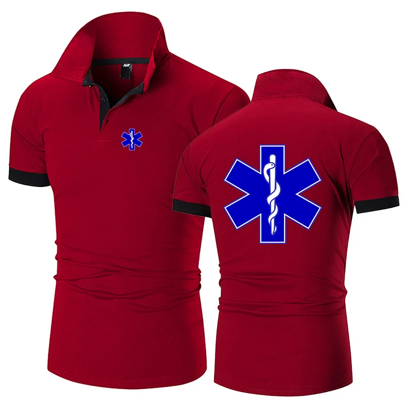 EMT Emergency Ambulance 2021 Men's New Summer Hot High Quality Shirt Business Casual Polos Shorts Sleeve Cotton Breathable Tops