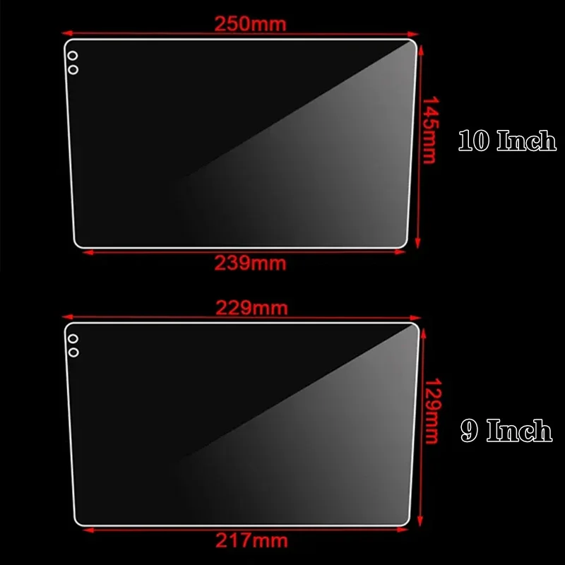 For 9 10.1 Inch Car Tempered Glass Protective Film Fit Car Radio Stereo DVD GPS Touch Full LCD Screen Car Accessories Film