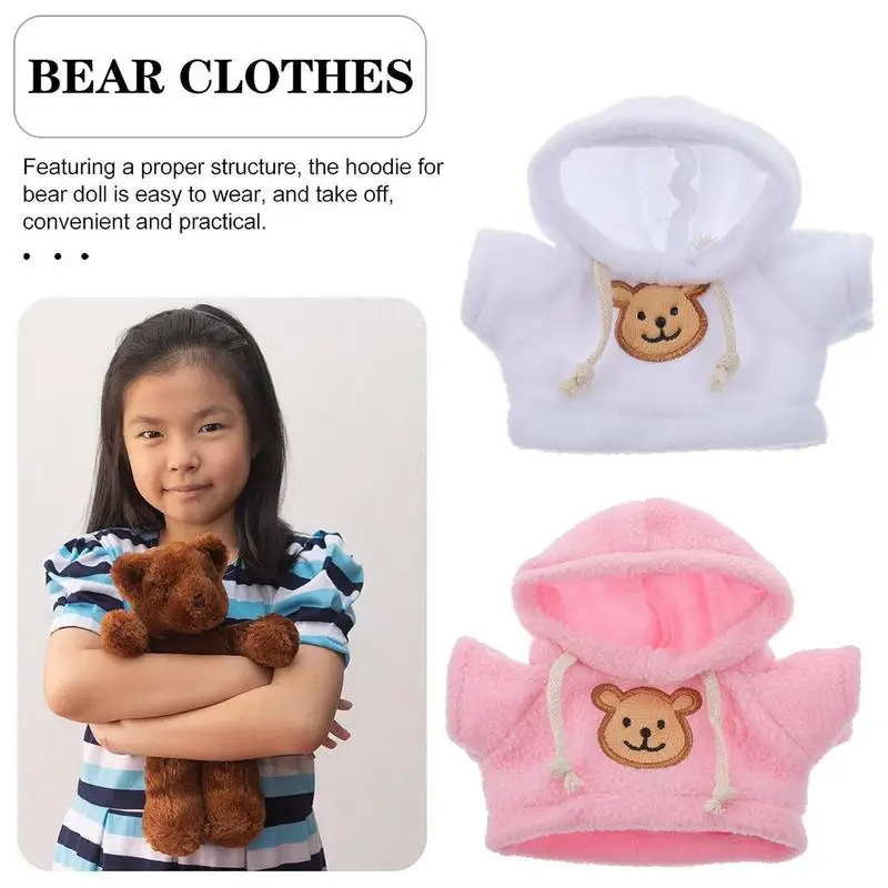 Stuffed Animal Clothes Plush Toy Bear Doll Clothing Accessories 2X Comfortable Soft Toy Dress Up Hoodie For Kids Girls Boys