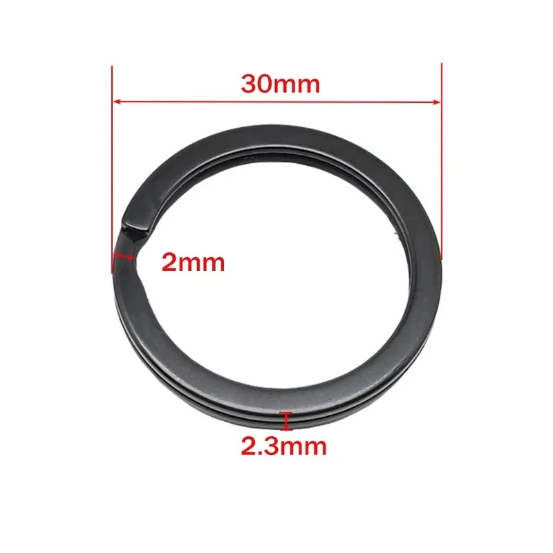 20Pcs Metal Black Flat Split Key Rings, DIY Keychain Rings for Home, Car, Dog Tag, Office Lanyards & Crafts Making