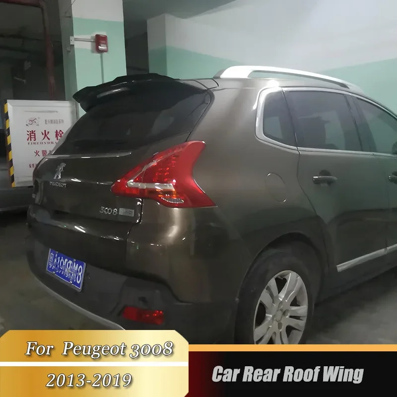 For Peugeot 3008 2013-2019 Hatchback Car Tail Wing Decoration Spoiler Rear Roof Spoiler Wing Trunk Lip Boot Cover Car Styling