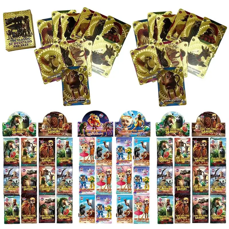 Carte d'or Brainrot italien pour Enfant, carte de Collection, rassemblement de fête, cartes Tralalero Tralala, jeu de société, carte de commerce, jouets