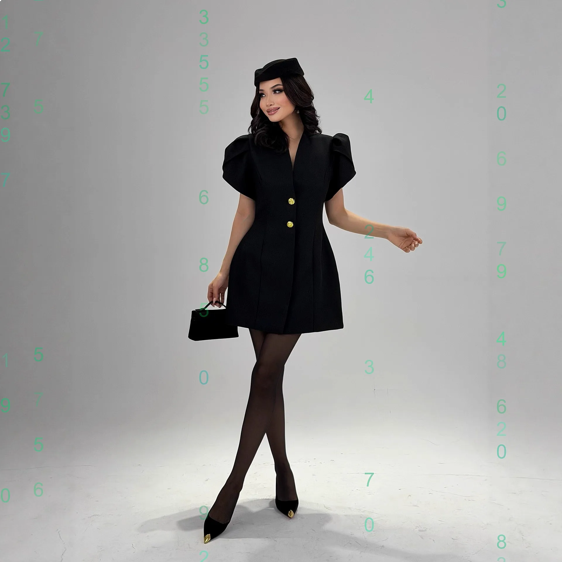 

V Neck Short Sleeve Dress Audrey Style Short Dresses Spring Summer Women Casual Mini Dresses
