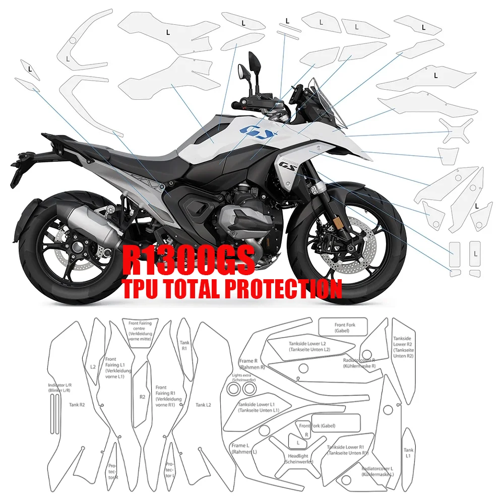 

R1300GS Accessories Paint Protection Film For BMW R1300GS R 1300 GS 2024 2023 Body Protection Sticker TPU Total Protection