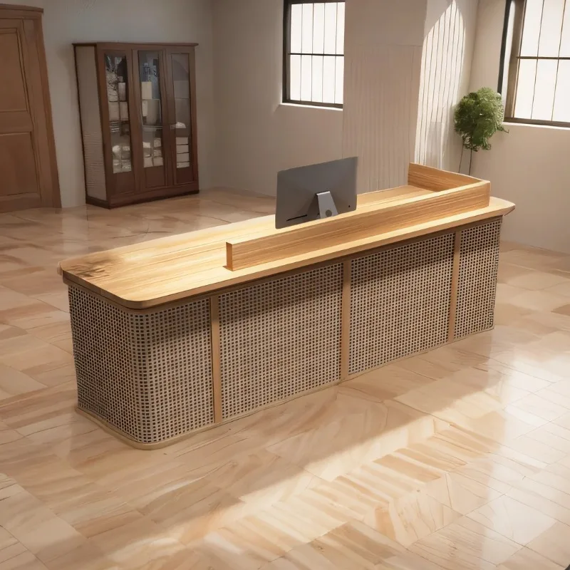 

Office Secretary Bureau Aesthetic Reception Counter Luxury Table Cosmetics Executive Entrance Furniture Tables Help Long Modern