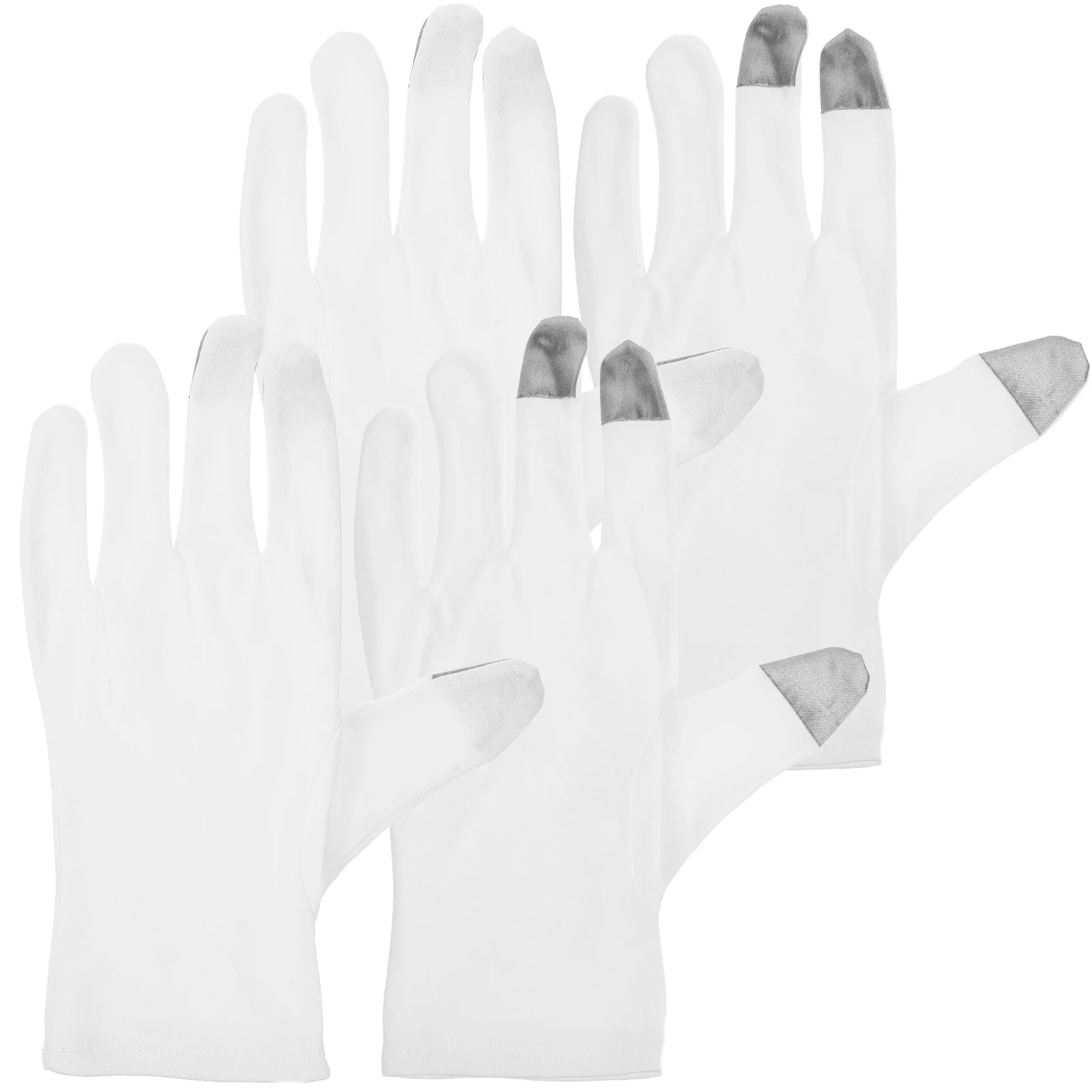 2 Paar weiße Touchscreen-Baumwoll-Garten-Arbeitshandschuhe, leicht, atmungsaktiv, dünn, Outdoor-Arbeitshandschuhe für Männer und Frauen, Körperpflege-Set-Bildschirm