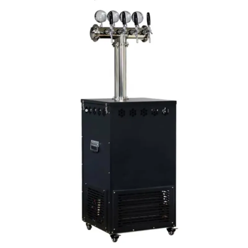 T Type 4 Tap Beer Tower with LED Light for Draft Beer Instant Cooler