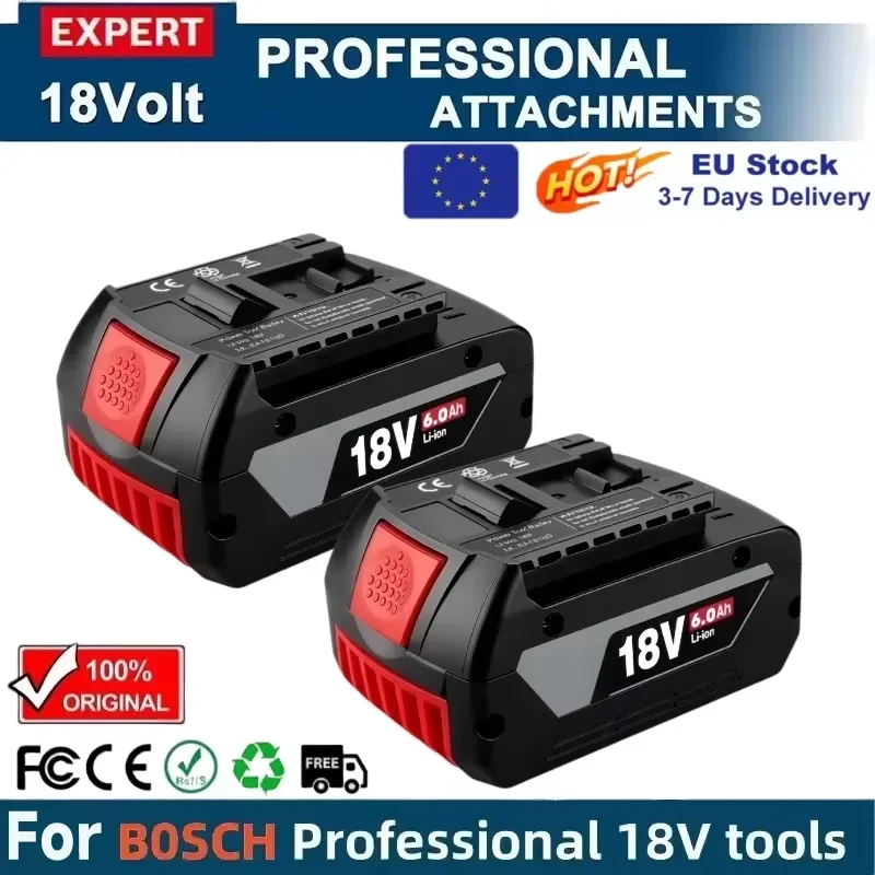 Batterie au Lithium originale 100% pour BOSCH 18V, pack de batterie 6,0ah, batterie rechargeable pour outil d'origine