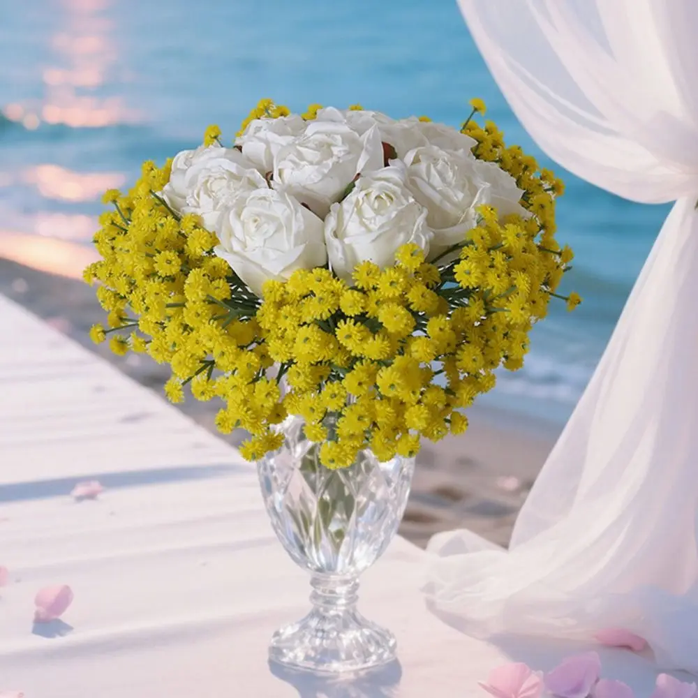 

12 Head Artificial Flower Bouquet Silk Handmade Simulated Rose Bouquet Lifelike Colorful Bridal Bouquet Holiday Accessories