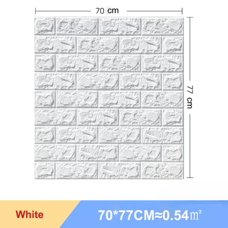 

10Pcs Waterproof Self-adhesive Wallpaper Home Bedroom Decorative 3D Retro Brick Wall Sticker for Living Room TV Backdrop Decor.