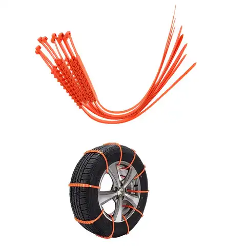 미끄럼 방지 스노우 타이어 체인, 조정 가능한 보안 운전 지퍼 타이, 10 팩