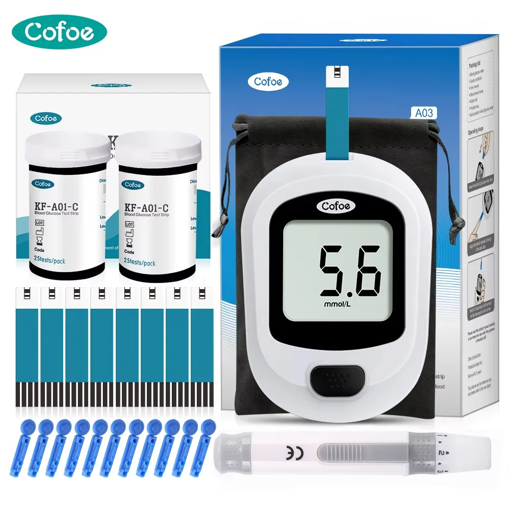 Cofoe Yice Blood Glucose Meter with Test Strips Diabetes Glucometer kit Blood Sugar Monitor for Diabetic Medical DiabetesTester