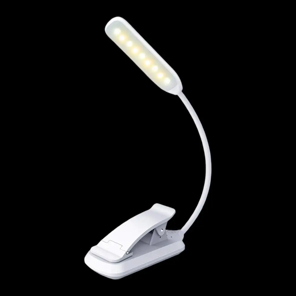 

USB Charging Reading Light White Plastic Eye Protection Decorative Child Lamp Clamp Simple Clip Table Night Light