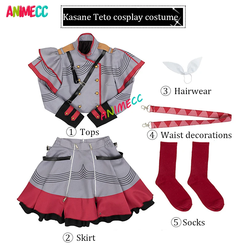 ANIMECC IN STOCK XS-2XL Kasane Teto Cosplay Anime Virtual Idol