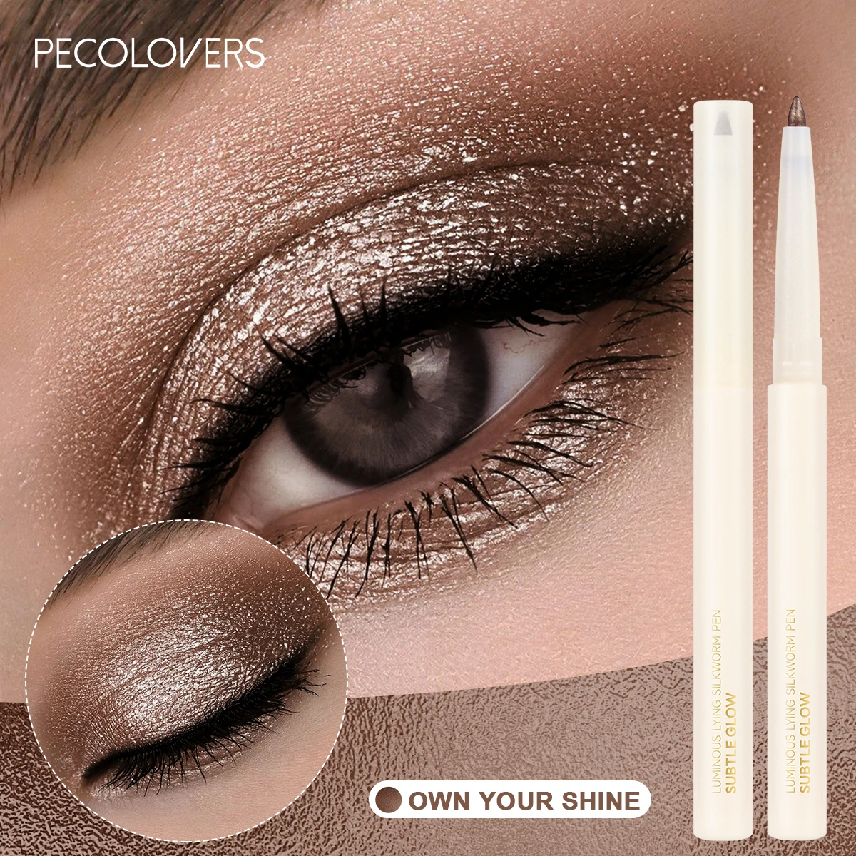 1PC Pearlescent Eye Shadow Pen White Highlighter Under Eyelid Crease Brightening Natural Waterproof Eyeliner Cosmetics