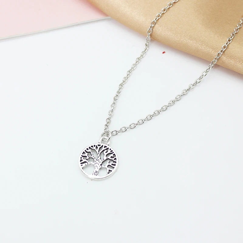 Kpop Vintage Harajuku Goth Metal Tree of Life Neck Chains Choker Necklace For Women Silver Color Aesthetic Accessories Jewelry image 2