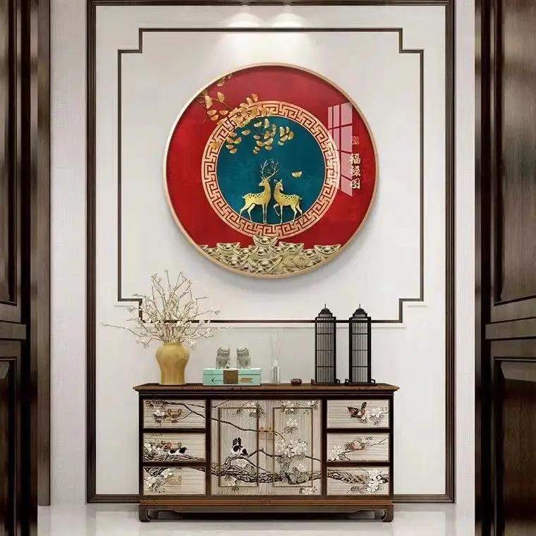 

Handmade cross stitch products make a fortune with abundant wealth. New round decoration paintings for living rooms, bedrooms,