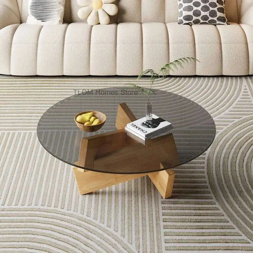 

Luxury Aesthetic Coffee Tables Living Room Hardcoversimple Modern Coffee Tables Round Nordic Table Basse Home Furniture