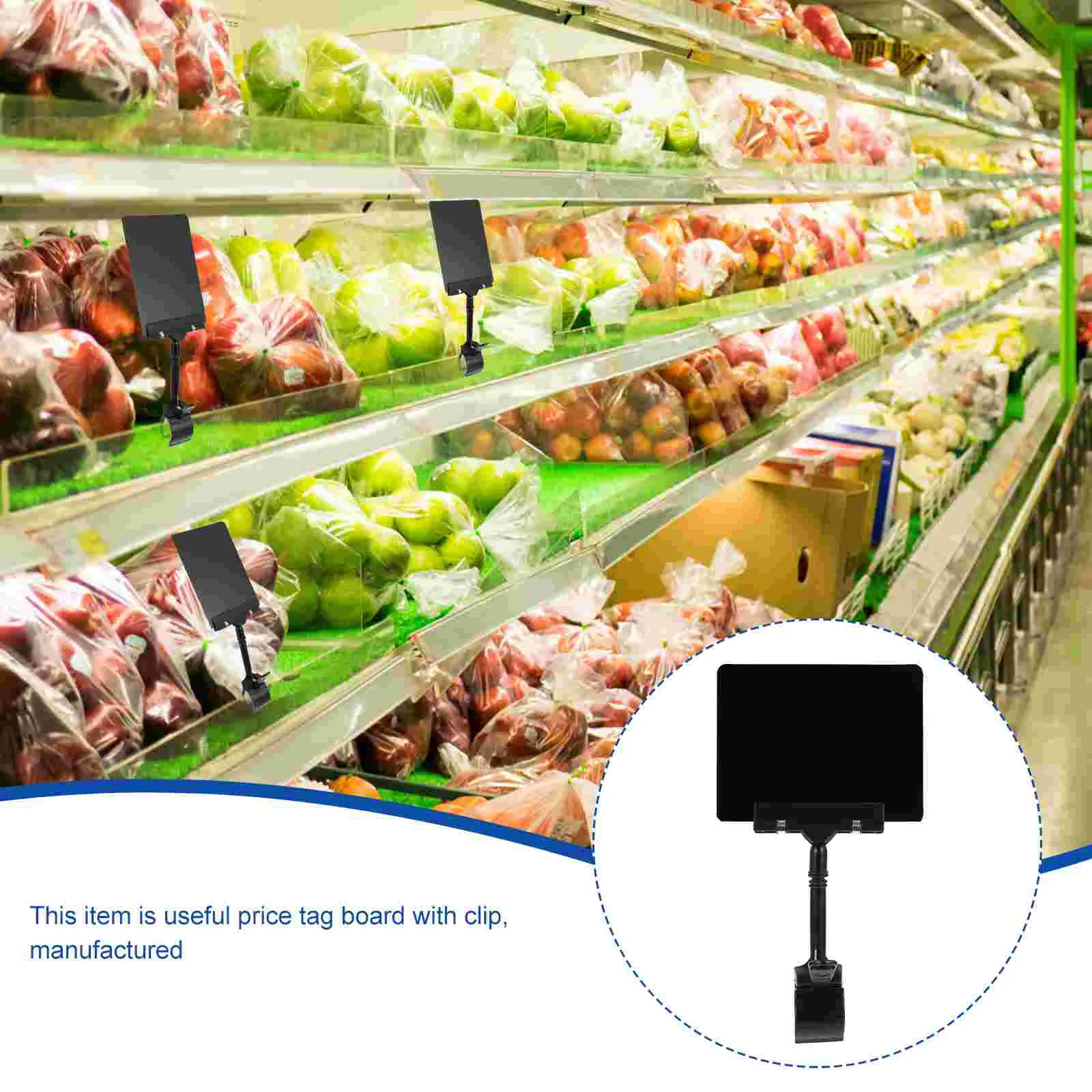 Preisschild, Poster, Markt mit Klemmen, Etiketten, Clips, Obstgeschäft, Tafel, Displayhalter, löschbar