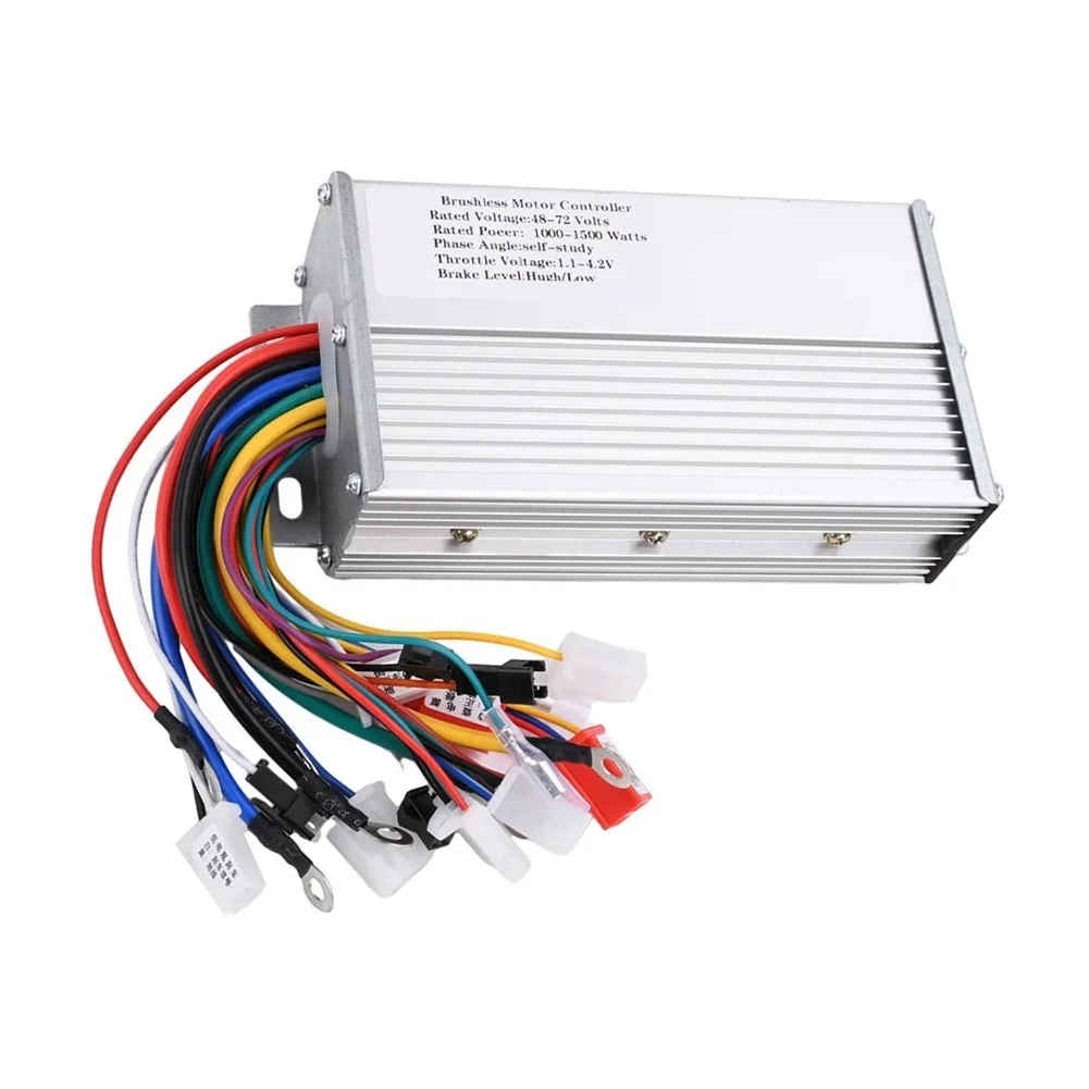 Brushless Motor Controller 48V-72V 1000W-1500W Dual Mode Drive For Electric Bike Tricycle Scooter Aluminum Waterproof