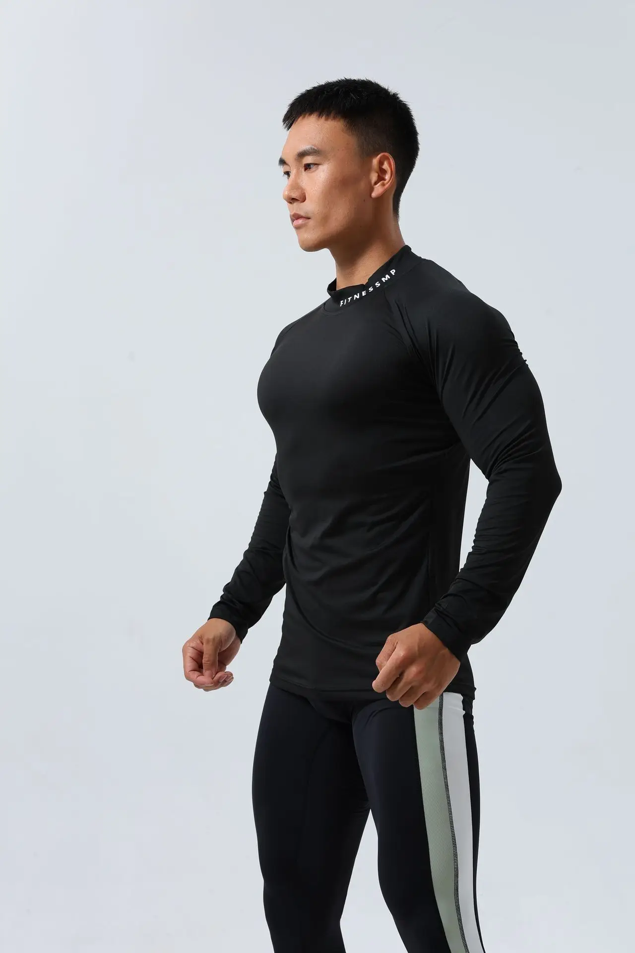 Men\'s Spring Round Neck Warm Long Sleeve Sports Quick Dry Outdoor Tight Leisure Running Fitness Super Elastic Breathable