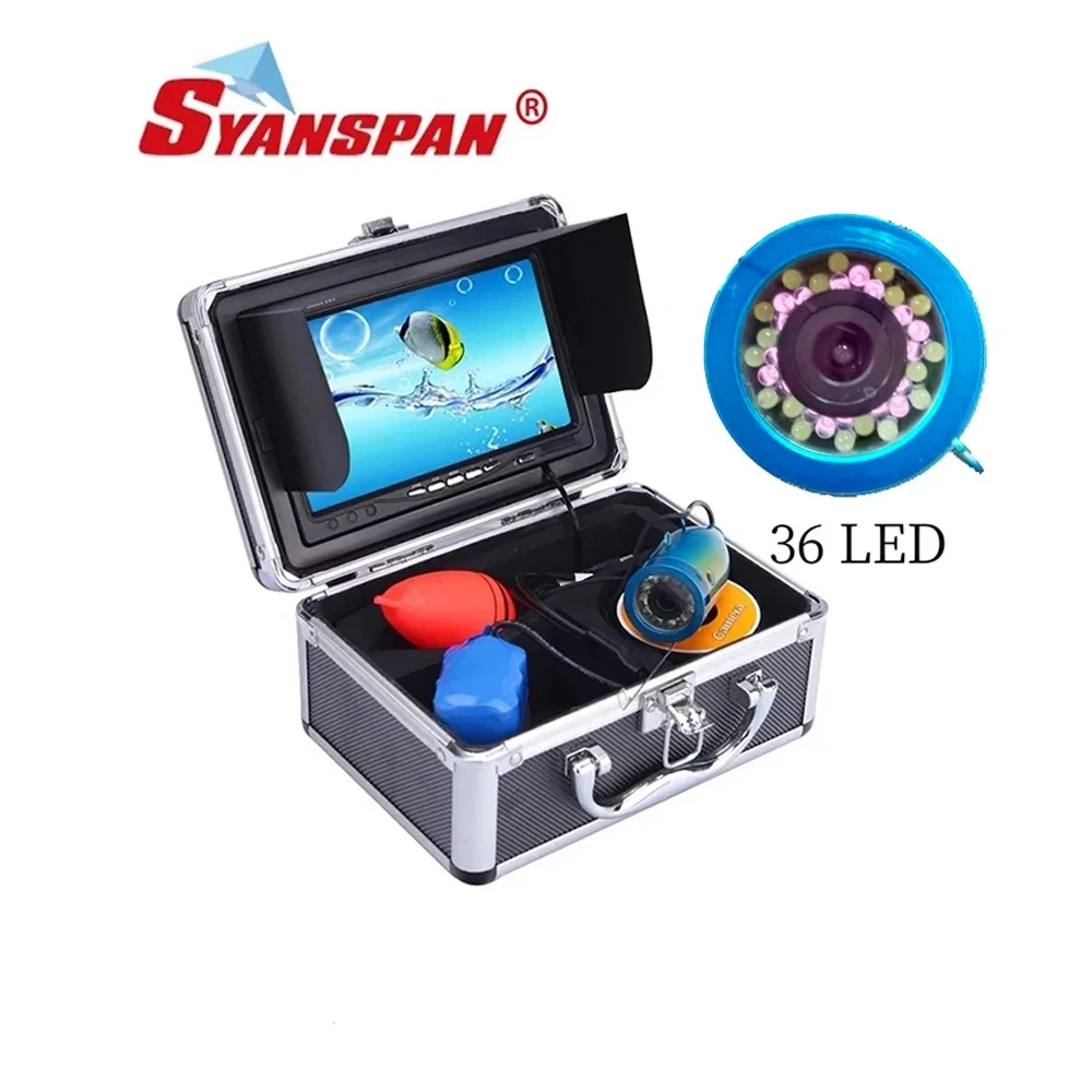 Winter Underwater Fishing Camera 36 Switchable LEDs Portable Fish Finder SYANSPAN F01B Fish Detector Camera DVR 7