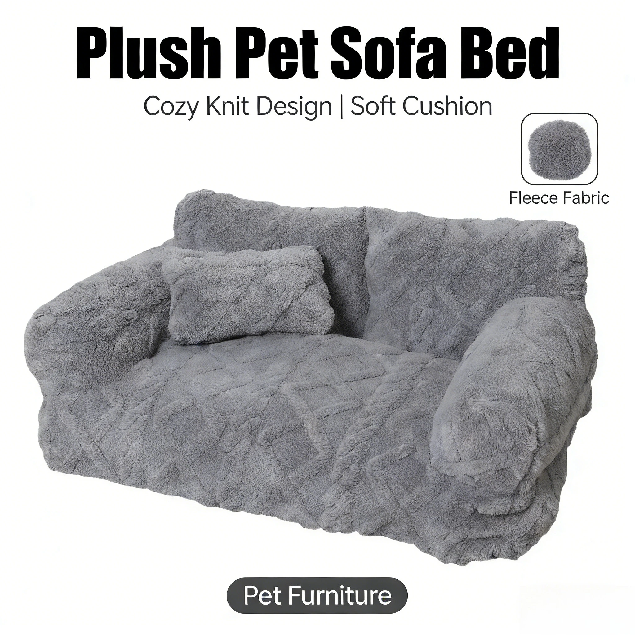 

Утолщенная плюшевая лежанка-диван для животных, зимняя теплая моющаяся лежанка-гнездо для больших собак и кошек