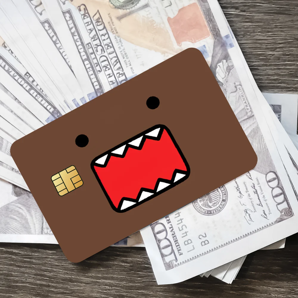 Cartoon D-Domo K-Kun Film Haut Abdeckung Kreditkarte Aufkleber 4PCS Debit Front Dekoration Bank Bus Pass wasserdicht – Detail 4