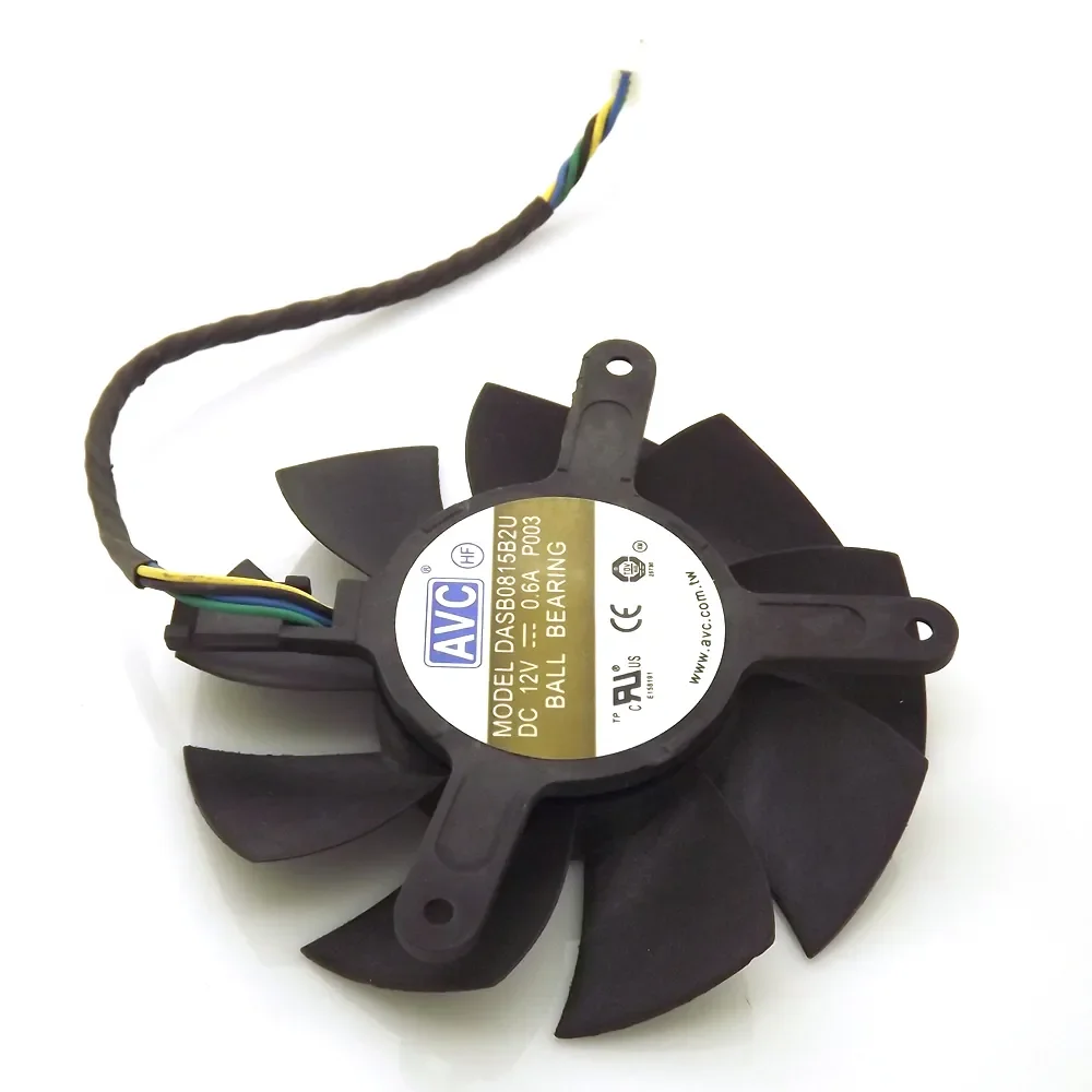 DASB0815B2U DC12V 0.6A 74mm 69x56x45mm 4Wire 4Pin For ZOTAC GTX560TI Graphics Card Cooler Cooling Fan