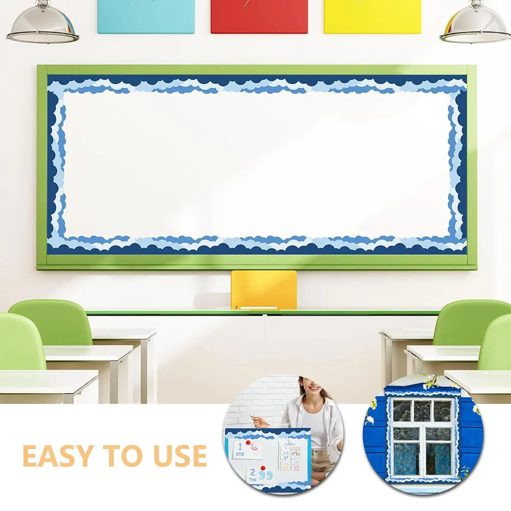 

Cloud Border Sticker Chalkboard Sky Trim Classroom Bulletin Paper Decoration Strips Whiteboard