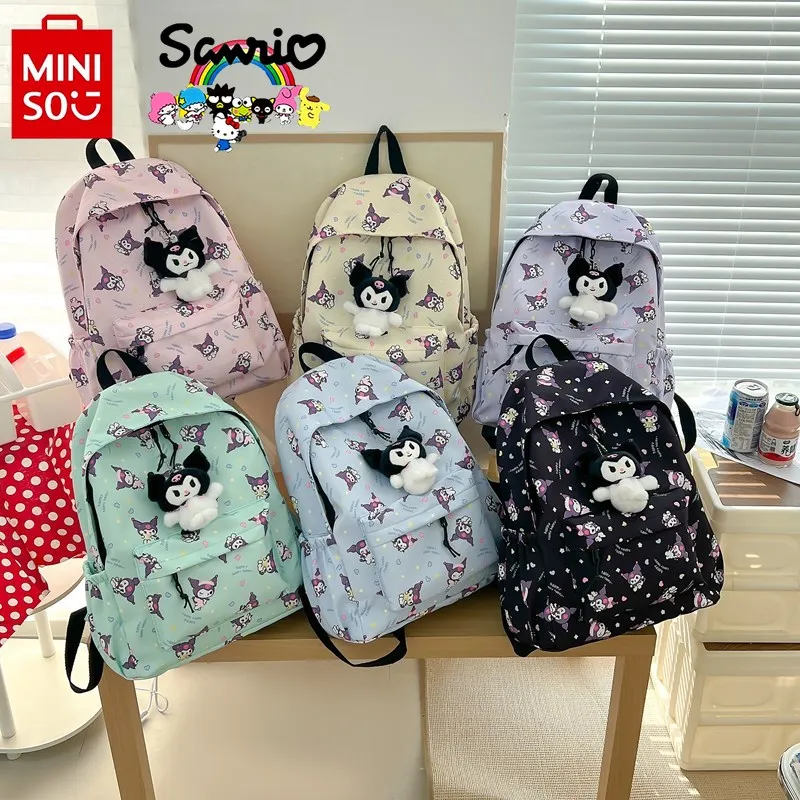 Sanrio 2024 New Student Backpack Fashion High Quality Multi Functional Travel Backpack Cartoon Large Capacity Girl Backpack