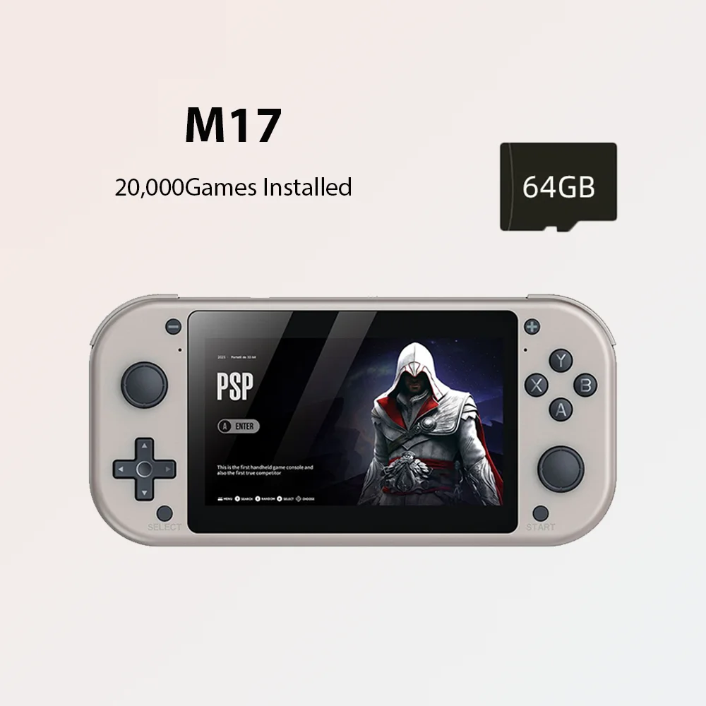 M17 Handheld Game Console 4.3Inch HD Screen 20000+Games Installed 30+Languages 25Simulators PSP Retro Video Game Console